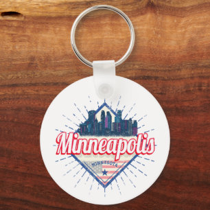 Porte-clés Minneapolis Minnesota USA Skyline États-Unis