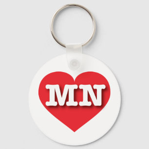 Porte-clés Minnesota Red Heart - J'aime MN