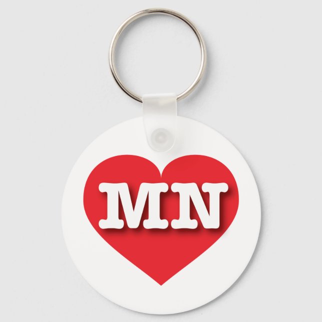 Porte-clés Minnesota Red Heart - J'aime MN (Recto)