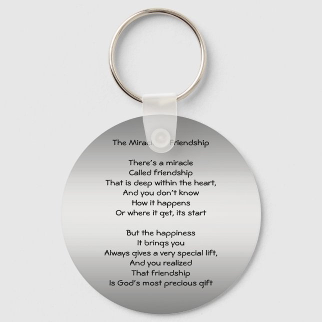 Porte-clés Miracle of Friendship Poem porte - clé (Recto)