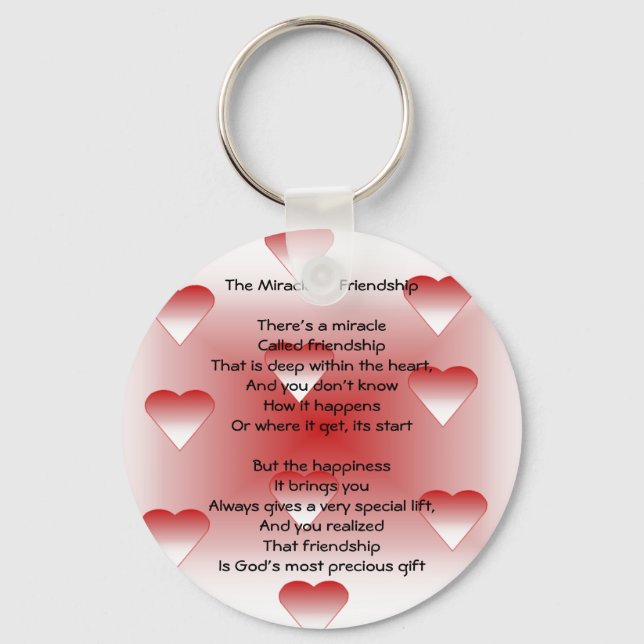 Porte-clés Miracle of Friendship Poem Porte - clé (Recto)
