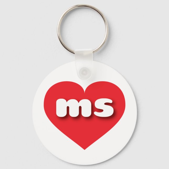 Porte-clés Mississippi coeur rouge - I love ms (Recto)
