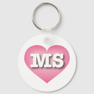 Porte-clés Mississippi Pink Fade Heart - J'aime MS