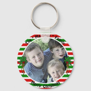 Porte-clés Mistletos vert rouge Modèle photo personnalisé