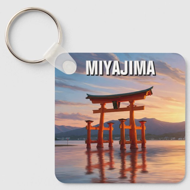 Porte-clés Miyajima Flottant Torii Itsukushima Sanctuaire Voy (Recto)