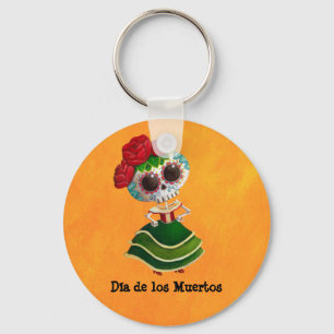 Porte-clés Mlle la mort de Dia de Muertos Mexican