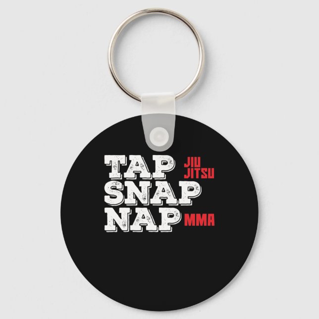 Porte-clés MMA Jiu Jutsu "Tap, Snap, Nap" (Recto)
