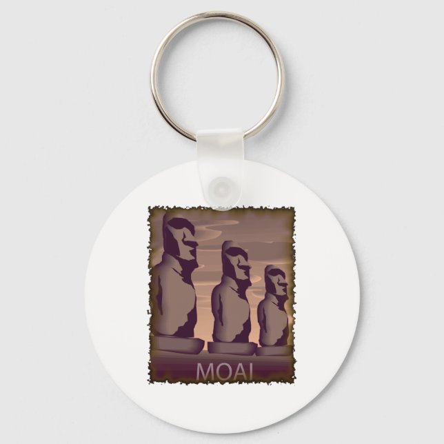 Porte-clés Moai de l'île de Pâques (Recto)