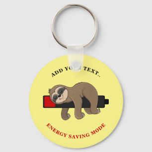 Porte-clés Mode économie d'énergie   Funny Sloth Personnalisé