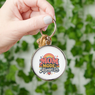 Porte-clés Mode Maman Toujours Activé Cadeau Rétro de Fête de