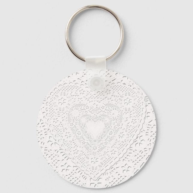 Porte-clés Modèle Arrière - plan en dentelle blanche (Recto)