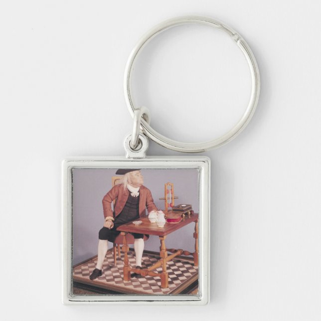 Porte-clés Modèle de Benjamin Franklin à sa table (Devant)