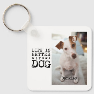 Porte-clés Modèle de citation de photo de chien moderne