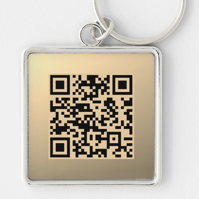Porte-clés Modèle de code QR immédiatement modifiable | Or Fa (Devant)