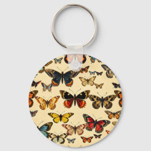 Porte-clés Modèle de collection de papillons vintage
