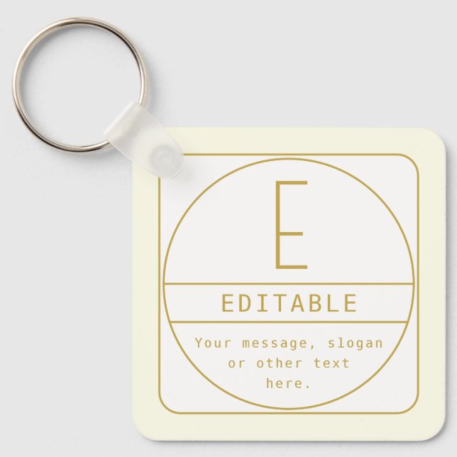 Porte-clés Modèle de conception rétro-moderne éditable or et  (Recto)