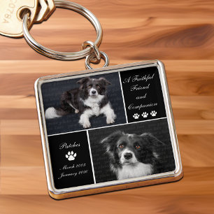 Porte-clés Modèle de photo de chien pour mémorial d'animal de