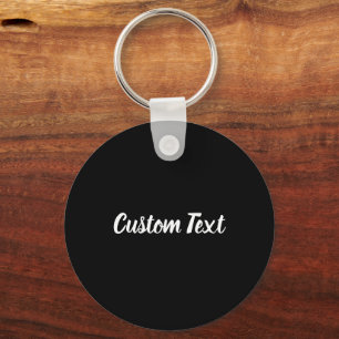 Porte-clés Modèle de texte de script noir et blanc simple