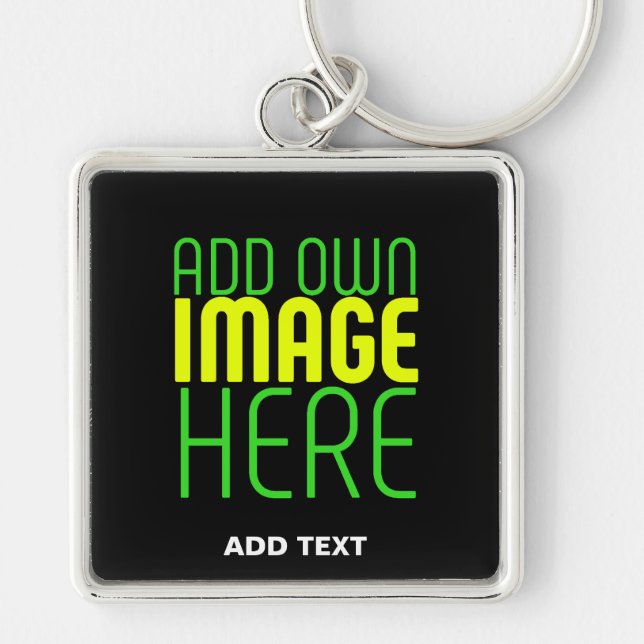 PORTE-CLÉS MODÈLE DE TEXTE D'IMAGE NOIRE SIMPLE ET MODERNE (Devant)