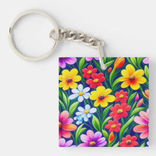 Porte-clés Modèle floral coloré