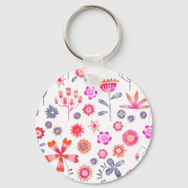 Porte-clés Modèle floral moderne (Recto)