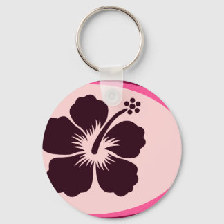 Porte-clés Modèle hibiscus de forme ovale