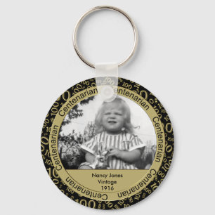 Porte-clés Modèle photo : 100e anniversaire Centenaire Or