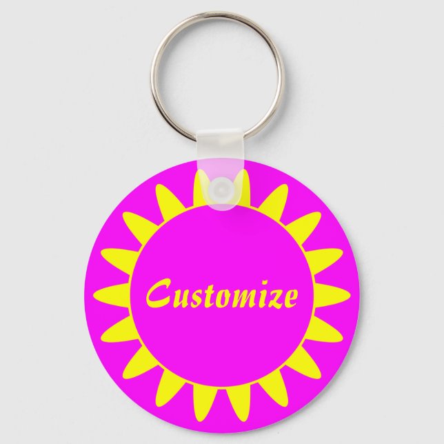 Porte-clés Modèle Sun Ray - 3 - Magenta & Yellow v1 (Recto)