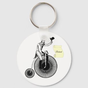 Porte-clés Modèle T Penny Farthing Classique Noir Et Blanc