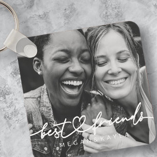 Porte-clés Modern Chic Heart Best Friends Besties BFF Photo