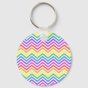 Porte-clés Modern, cool, trendy colorful rainbow chevron