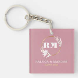Porte-clés Modern Custom Monogram Anniversary Keepsake