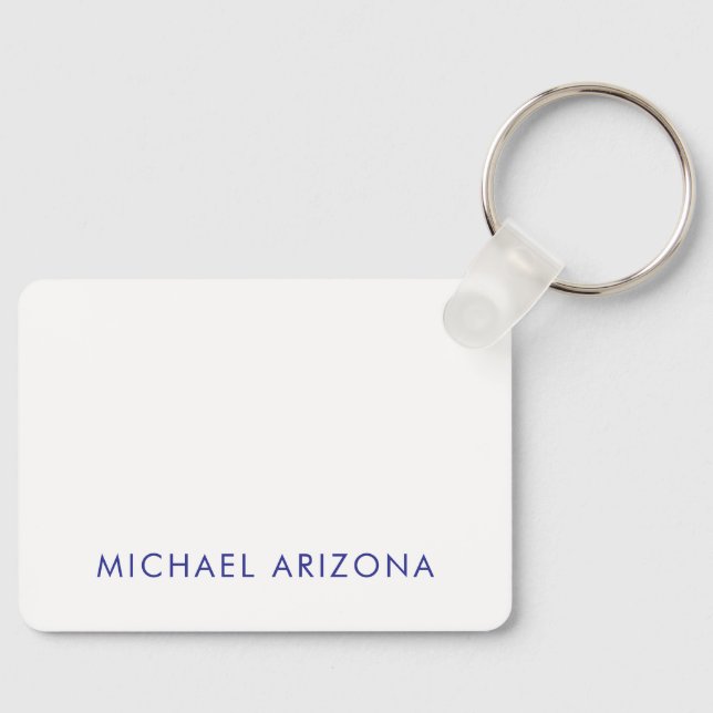 Porte-clés Modern Minimalist Simple Plain Own Name (Recto)