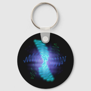 Porte-clés Modern Neon Glowing Sound Waves