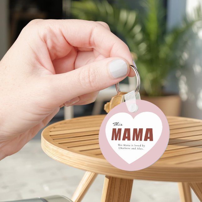 Porte-clés Modern Personalized Mama Heart Keychain (Créateur téléchargé)
