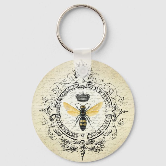 Porte-clés MODERNE Abeille de reine VINTAGE (Recto)
