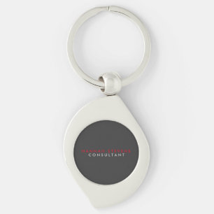 Porte-clés Moderne Black Grey Red Professionnel Votre nom