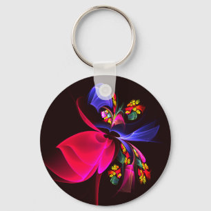 Porte-clés Moderne coloré Floral Abstrait Art Motif #06