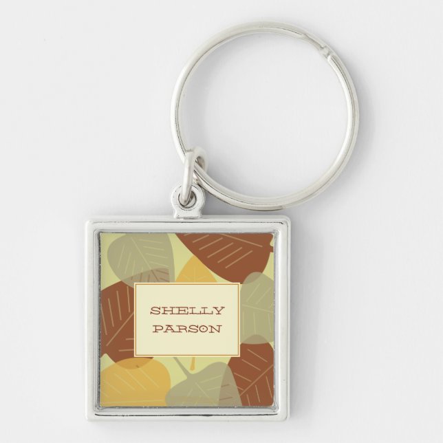 Porte-clés Moderne dispersé feuille automne personnalisé (Devant)