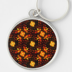 Porte-clés Moderne élégante bohème dorée Motif d'art abstrait