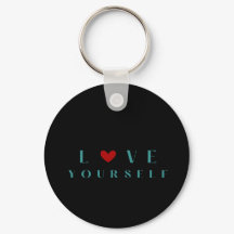 Porte-clés moderne noir citation inspirante « Aime