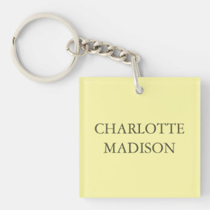 Porte-clés Moderne Simple Crème Tendance Minimaliste Nom Simp