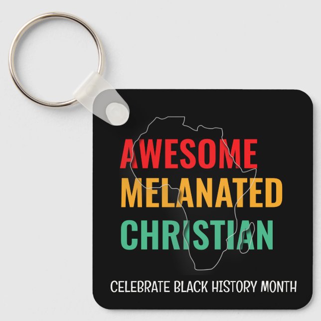 Porte-clés Mois de l'Histoire Noire Awesome Melané chrétien (Recto)