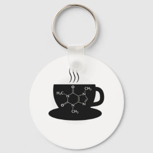 Porte-clés Molécule de caféine chimique