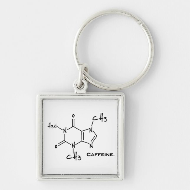Porte-clés Molécule de Caffiene (constitution chimique) (Devant)