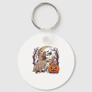 Porte-clés Momie d'Halloween Chien Bouledogue Français Citrou
