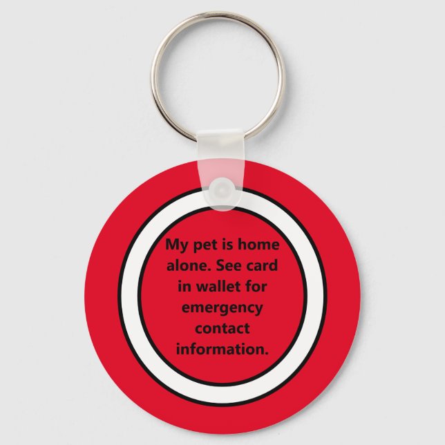 Porte-clés Mon Animal De Compagnie Est Seul Rouge (Recto)