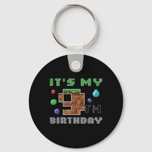 Porte-clés Mon anniversaire 9 ans Pixel 9 Gamer Vidéo Jeux Ga