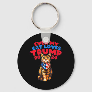 Porte-clés Mon chat aime Trump 2024