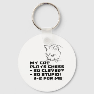 Porte-clés Mon Chat Joue Aux Échecs